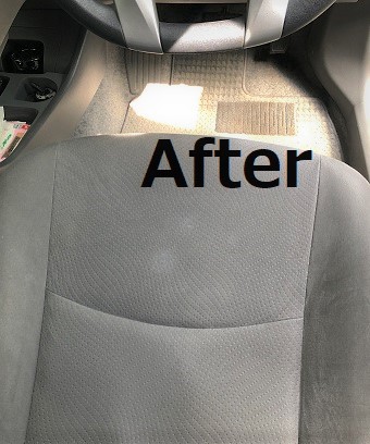 プリウス ファブリックシートたばこ焦げ穴の補修リペア 千葉市 車内装修理 補修千葉ベイファクトリー